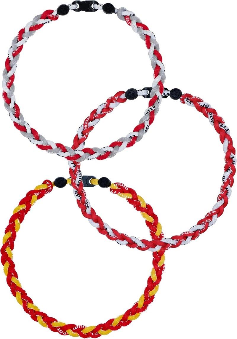 SUPBOMM 3 pcs Baseball Rope Necklaces, League Team Colors Braided Necklace, Baseball Team Gifts - Image 1